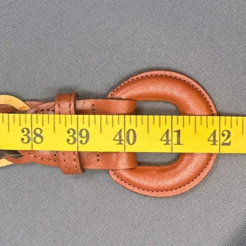 Argentina Leather Belt XL Multicolor Brown Yellow Braided Woven Boho Western Y2K